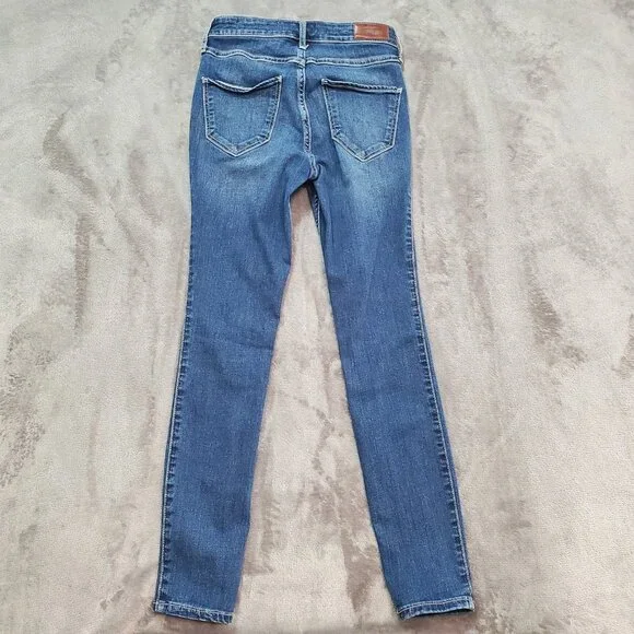 HOLLISTER Jeans Size 00R High Rise Crop Super Skinny Stretch 23x26 Lace Up 90s - Picture 2 of 12
